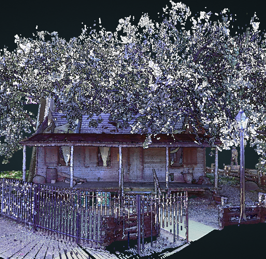Historic Preservation Houston-laser scanning technology. 1823 Old Place-the oldest in Harris County.Buidling was scanned in 3D-pointcloud sample as-built